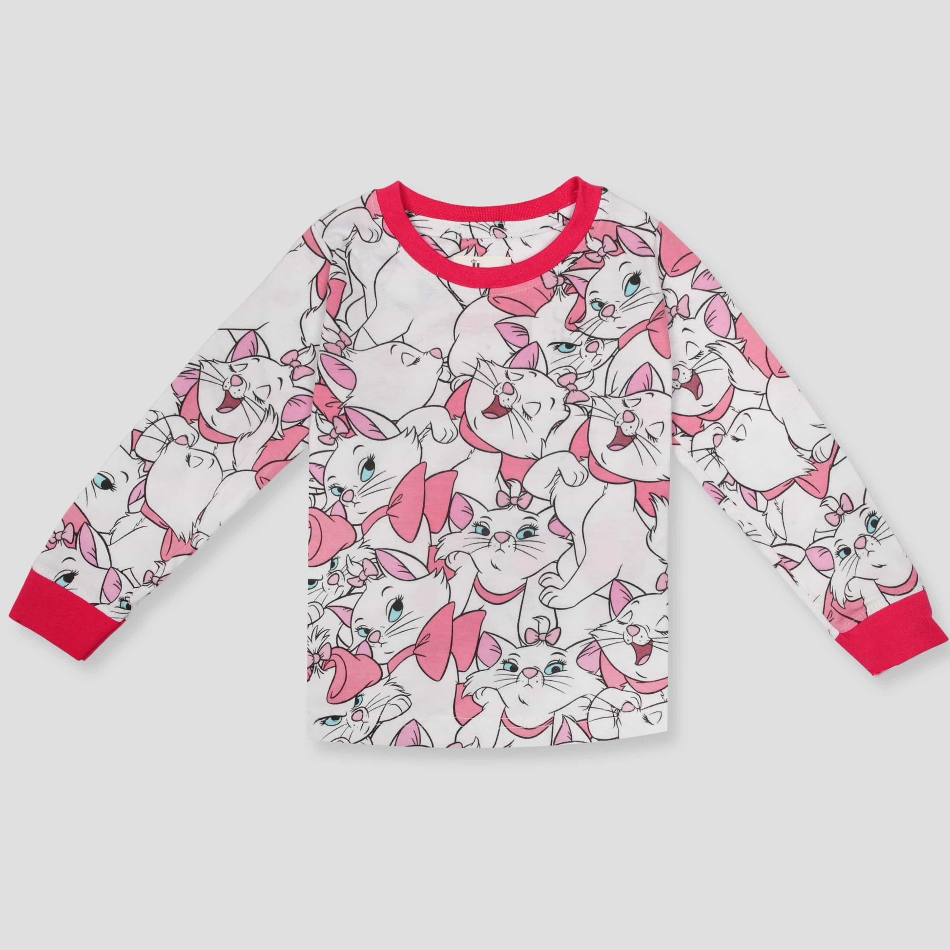 Royal Girls Sets Cat Marie Girls Full Sleeves Pajama Set - Pink