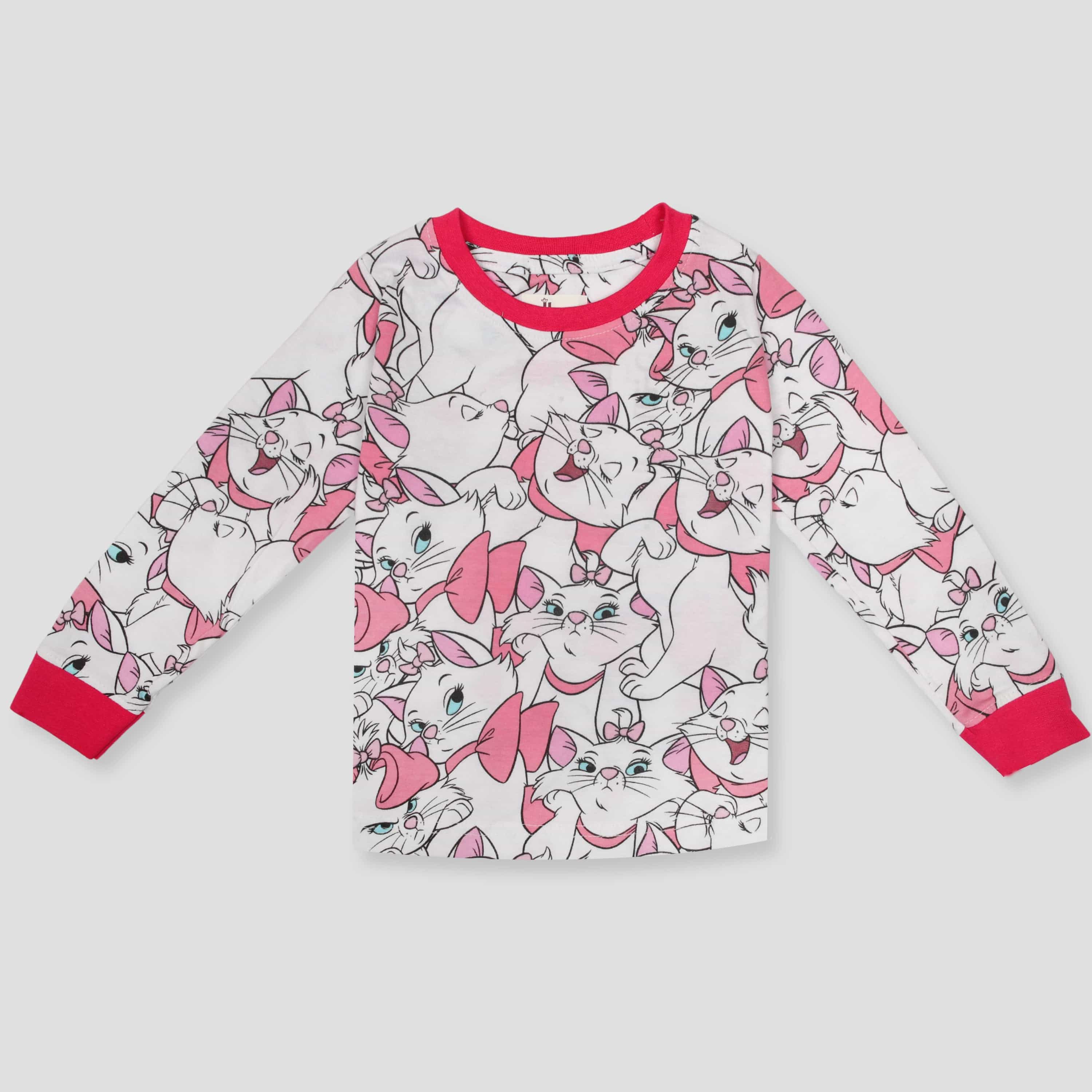 Royal Girls Sets Cat Marie Girls Full Sleeves Pajama Set - Pink