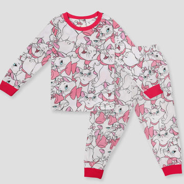 Royal Girls Sets Cat Marie Girls Full Sleeves Pajama Set - Pink
