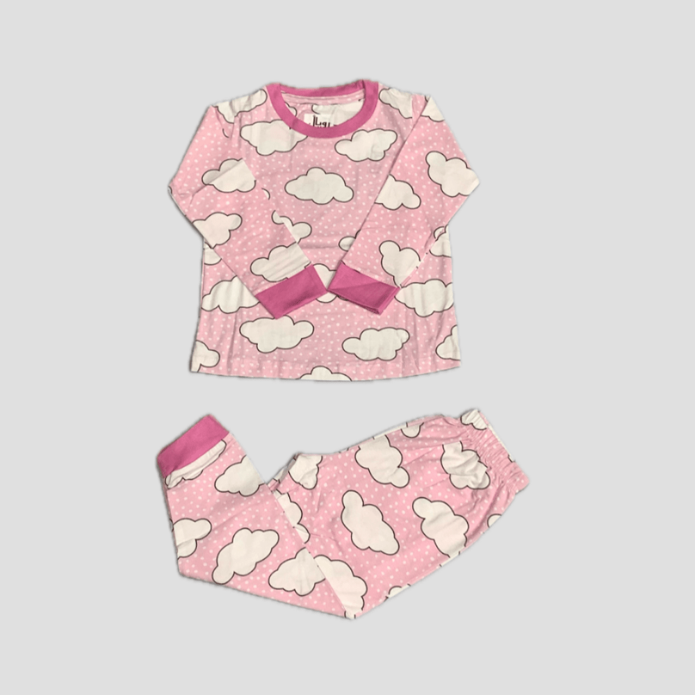 Royal Girls Sets Cloud cuddle Girls Full Sleeves Pajama Set - Pink