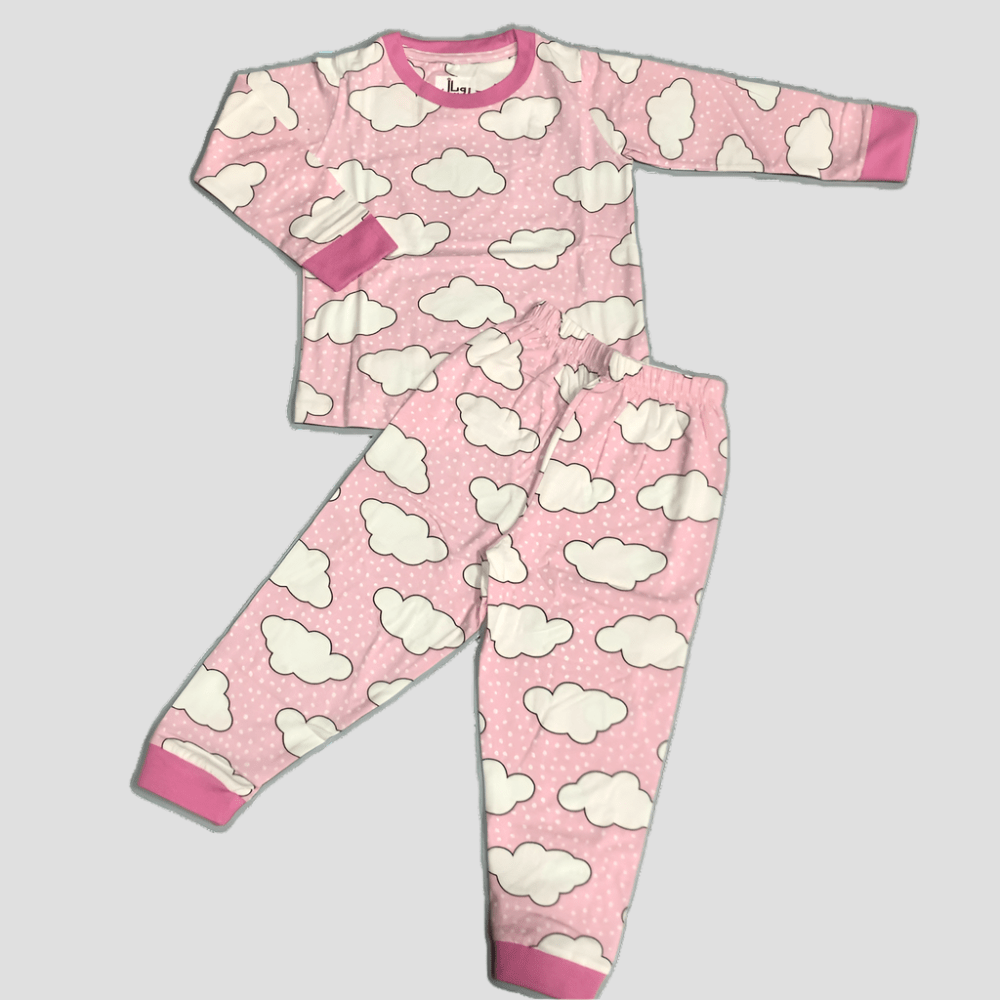 Royal Girls Sets Cloud cuddle Girls Full Sleeves Pajama Set - Pink