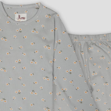 Royal Girls Sets Daisy Girls Full Sleeves Pajama Set - Grey
