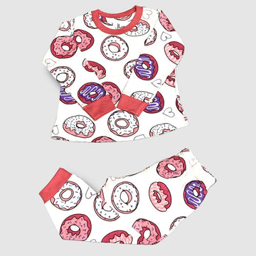 Royal Girls Sets Donut Girls Full Sleeves Pajama Set - Pink