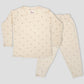 Royal Girls Sets Dotted Girls Full Sleeves Pajama Set - Cream