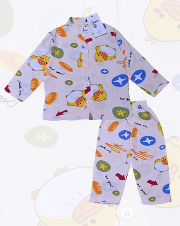 Royal Girls Sets Duck Girls Woven Rayon Button Pajama Set - Beige