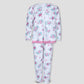 Royal Girls Sets Floral Girls Full Sleeves laced pajama set - White