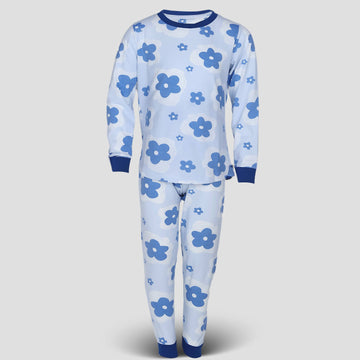 Royal Girls Sets Florista Girls Full Sleeves Pajama Set - Sky Blue