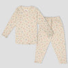 Royal Girls Sets Flower Buds Girls Full Sleeves Pajama Set - Cream