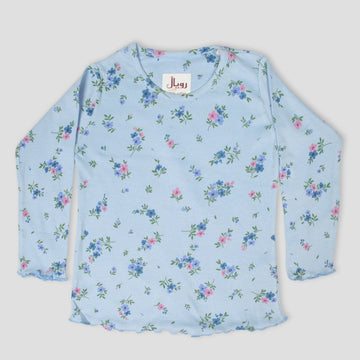 Royal Girls Sets Flower Girls Full Sleeves Pajama Set - Blue