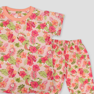 Royal Girls Sets Fruity Floral Girl Pajama Set - Pink