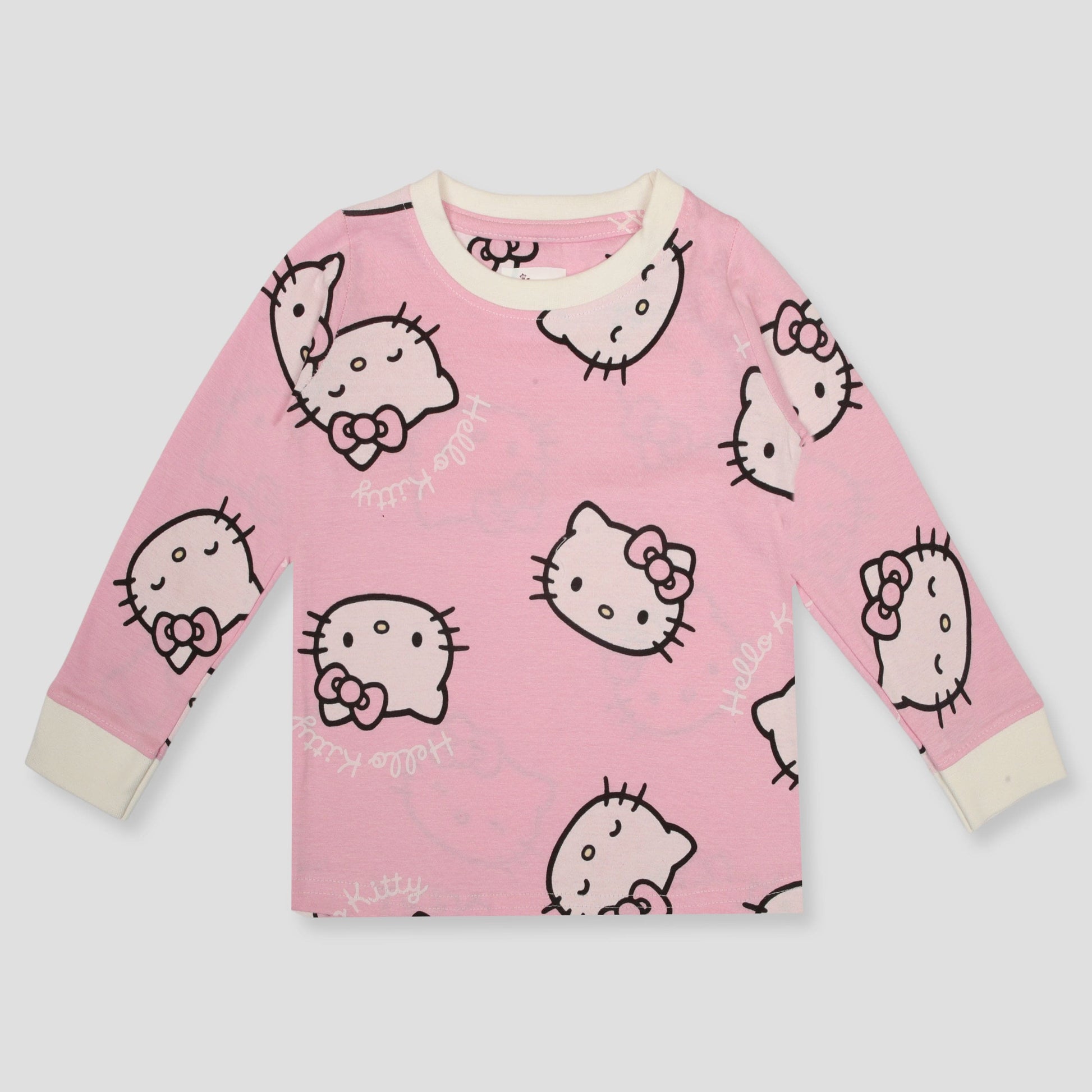 Royal Girls Sets Hello Kitty Girls Full Sleeves Pajama Set - Pink