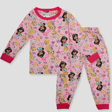 Royal Girls Sets Jasmine Girls Full Sleeves Pajama Set - Pink