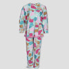 Royal Girls Sets Kitty Girls Full Sleeves Laced Pajama Set - Blue