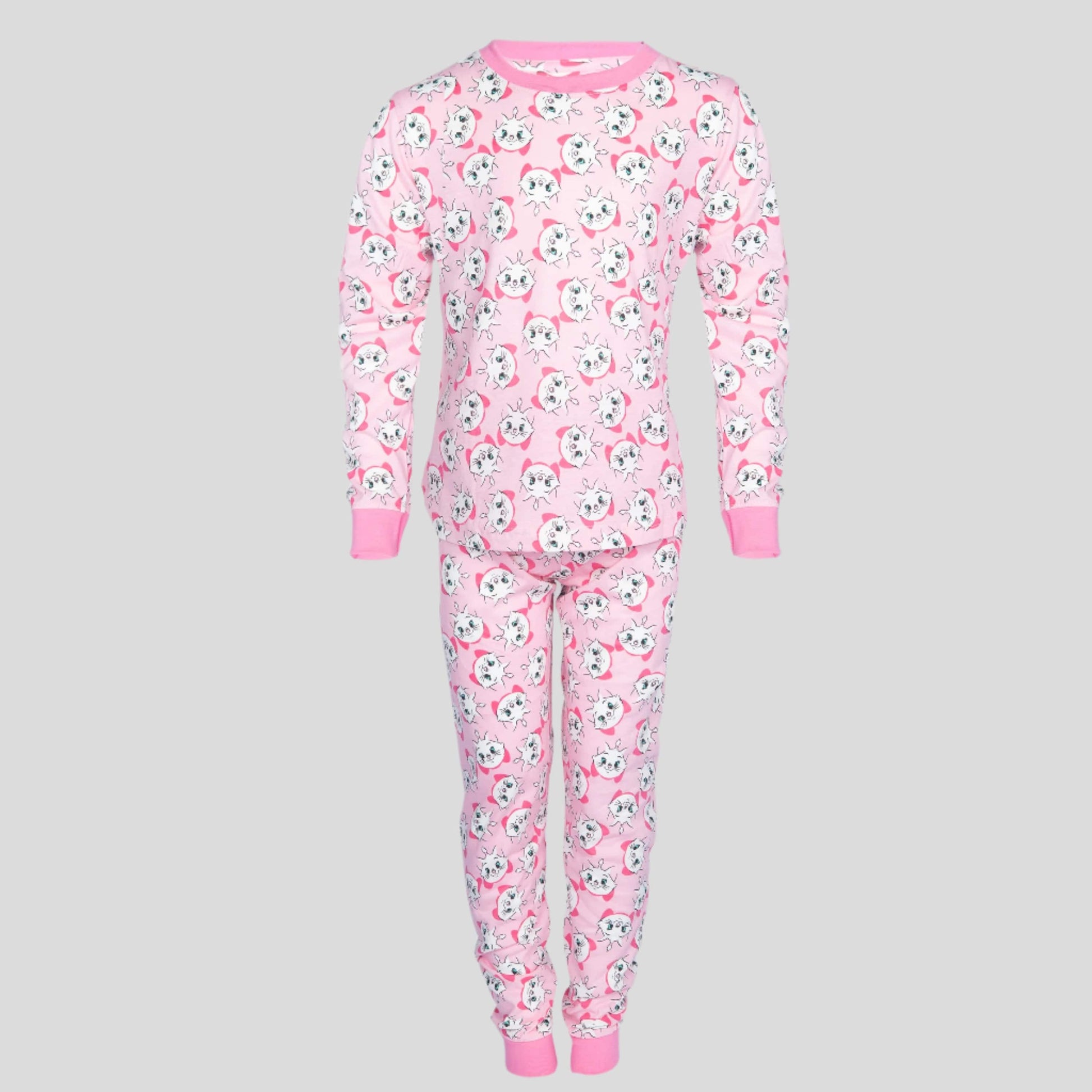 Royal Girls Sets Kitty Girls Full Sleeves Pajama Set - Pink