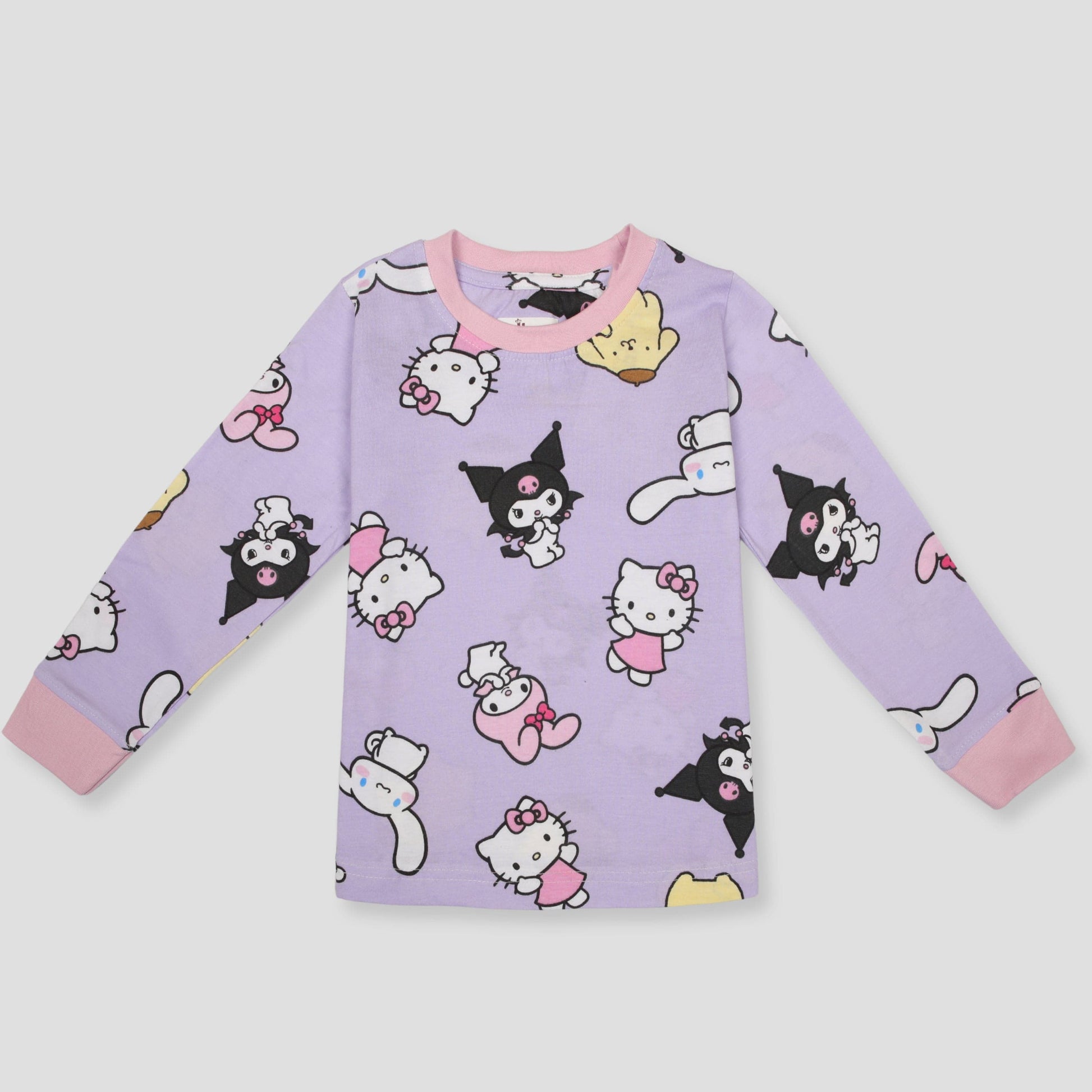 Royal Girls Sets Kuromi Girls Full Sleeves Pajama Set - Purple