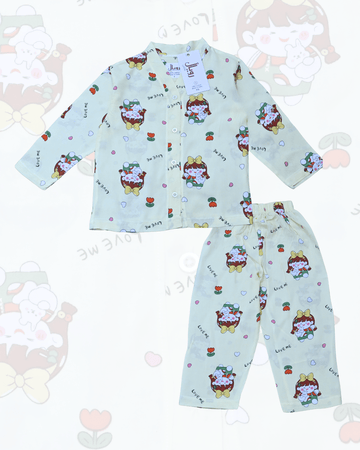 Royal Girls Sets Love Me Girls Woven Rayon Button Pajama Set - Yellow