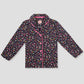 Royal Girls Sets Midnight Bloom Girls Full Sleeves Button Pajama Set - Black