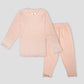 Royal Girls Sets Mini Hearts Girls Full Sleeves Pajama Set - Peach
