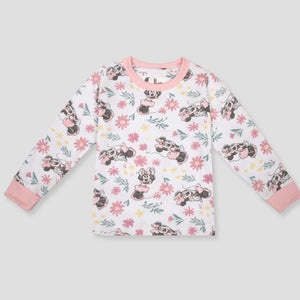 Royal Girls Sets Minnie Girls Full Sleeves Pajama Set - White