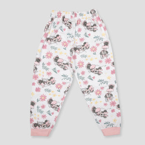 Royal Girls Sets Minnie Girls Full Sleeves Pajama Set - White