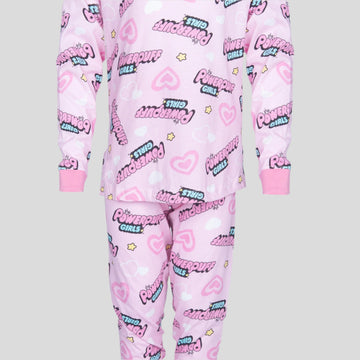 Royal Girls Sets Powerpuff Girls Full Sleeves Pajama Set - Pink