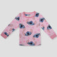 Royal Girls Sets Stitch Girls Full Sleeves Pajama Set - Pink