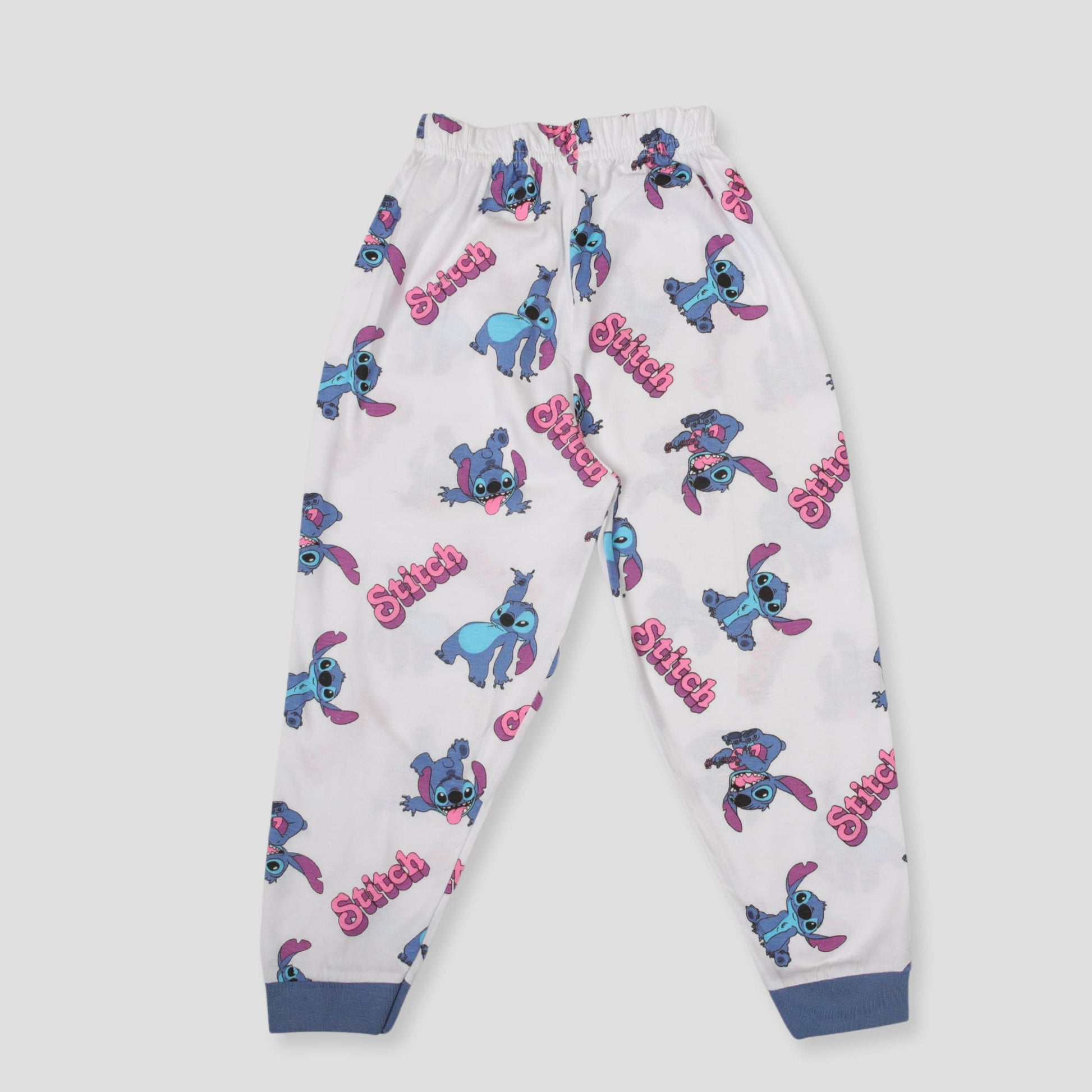 Royal Girls Sets Stitch Girls Full Sleeves Pajama Set - White