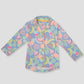 Royal Girls Sets Summer Fresh Girls Full Sleeves Button Pajama Set - Multi color