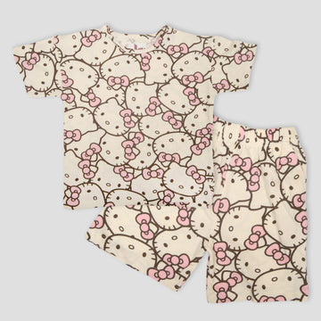 Royal Girls Shorts set Kitty Girls Shorts Set - Brown