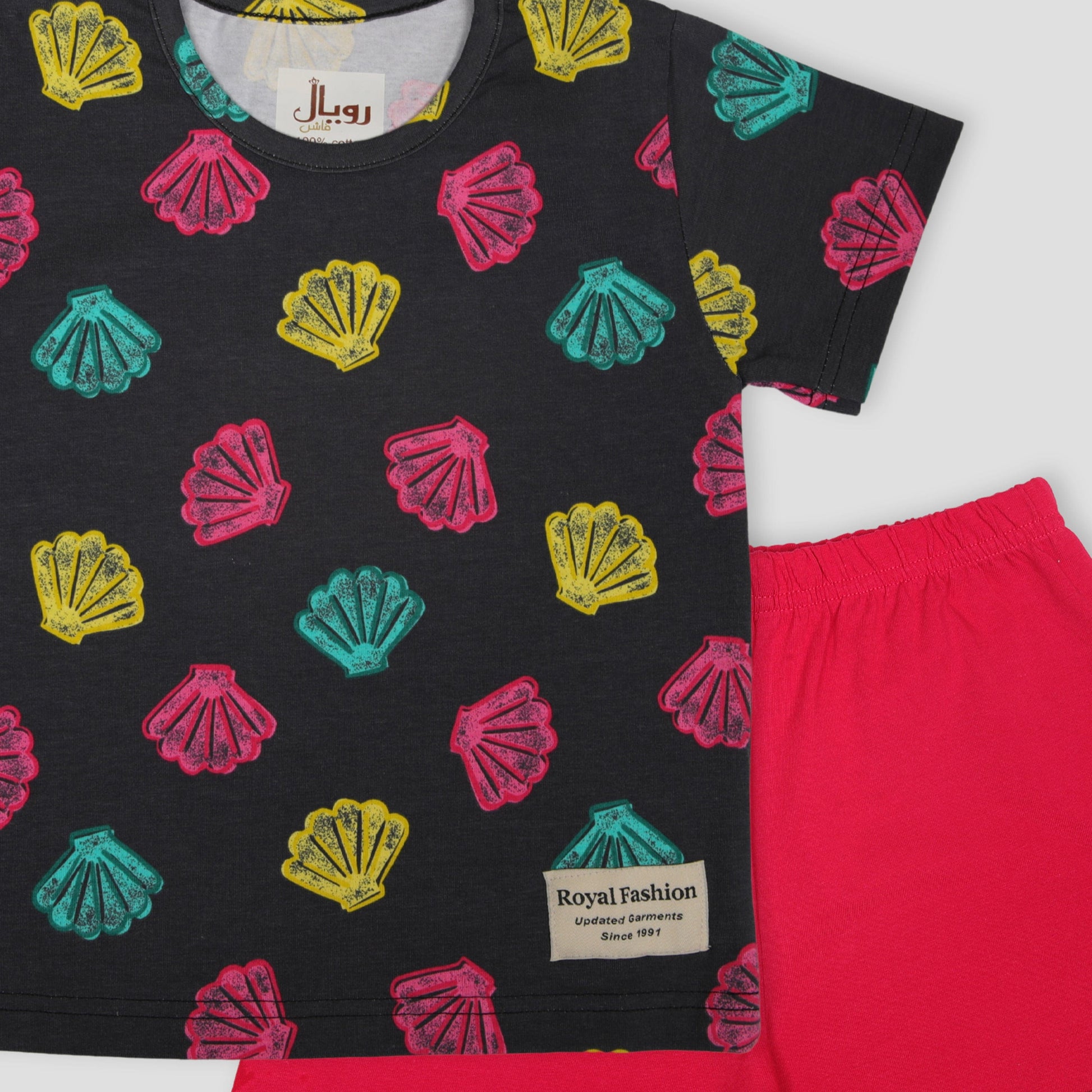 Royal Girls Shorts set Sea Shells Girls Shorts Set - Black