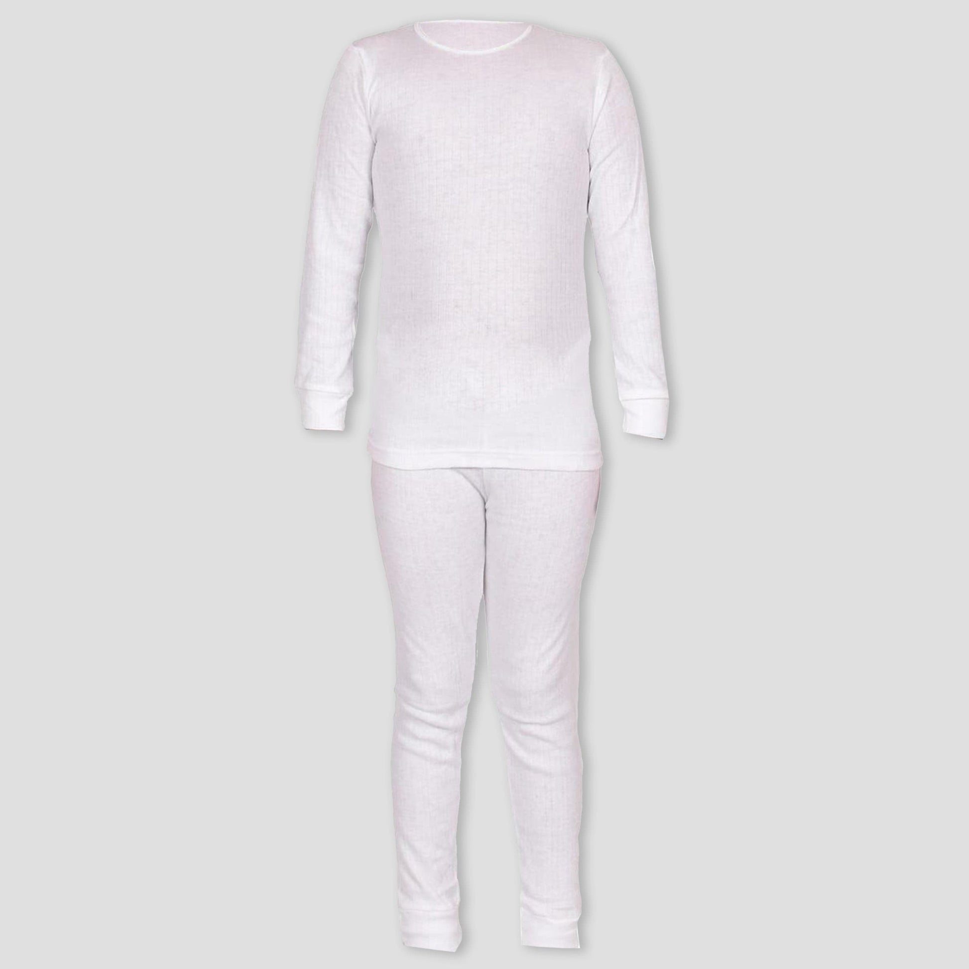 Royal Inner Wears Unisex Full Sleeves Thermal Inner set - White