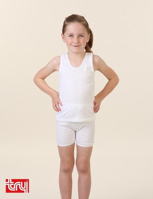 TRY Inner Wears Girls Half Sleeves Inner Set With Shorts - White