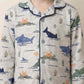 Shark Cove Slumber Boy Button Pajama Set - Grey