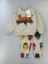Zara Boys Sets Marvel Heroes Boy Sweatshirt Set- Beige
