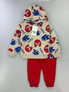 Zara Boys Sets Sonic Boy Hoodies Set- Red