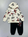 Zara Boys Sets Spider Man Boy Hoodies Set- Creme