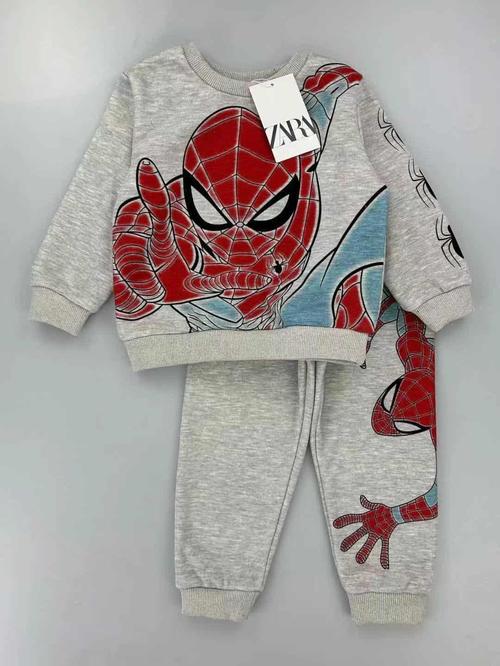 Zara Boys Sets Spider Man Boy Sweatshirt Set- Grey