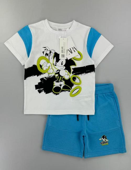 Zara Boys Short Sets 3 yr Sonic Boys Shorts Set Zara-White