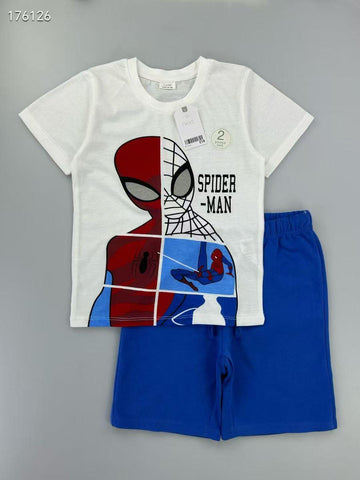 Zara Boys Short Sets 3 yrs Spider Man Boys Shorts Set Zara-Blue