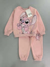 Zara Girls Sets Stitch Girl Sweatshirt Set- Pink